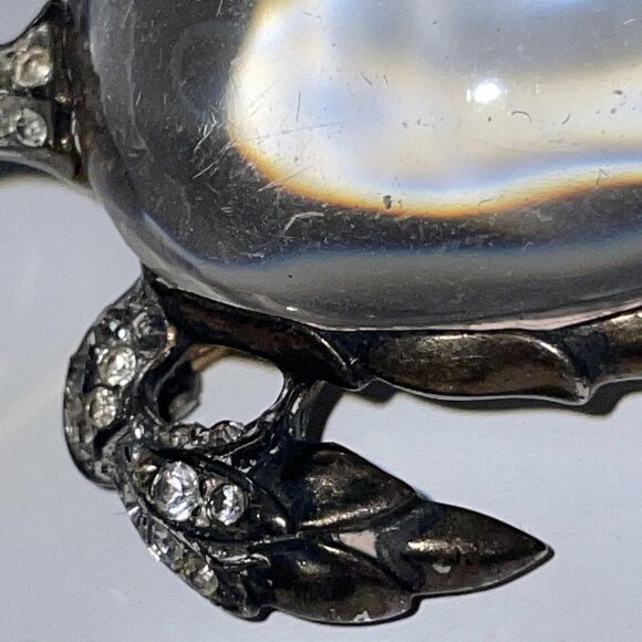 Crown Trifari Alfred Philippe Sterling Silver Jelly Belly Turtle Brooch Pin Read - Picture 7 of 16